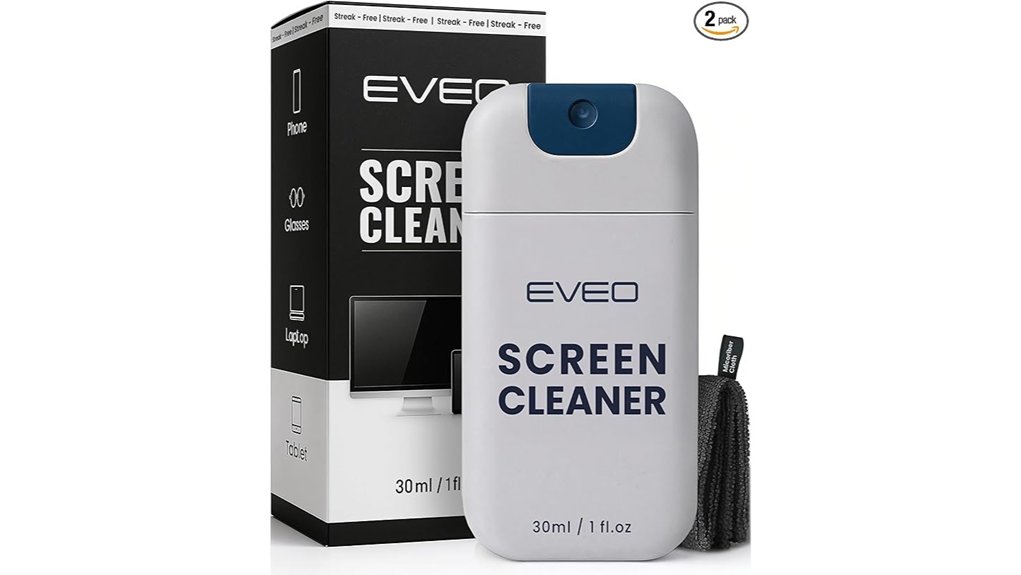 Best Travel-Friendly Phone Screen Cleaning Kits (Spray+Cloth) 3 eveo screen spray kit