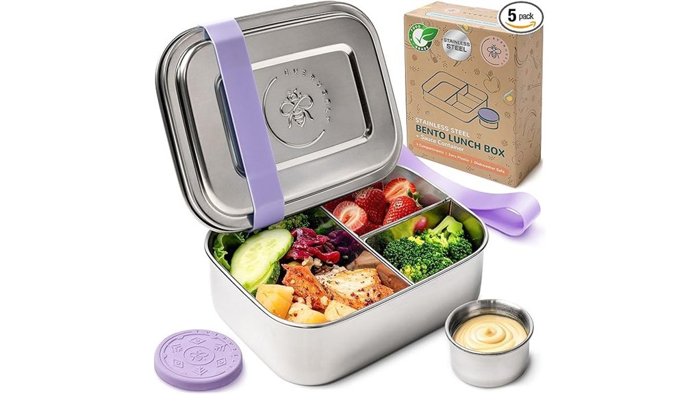 Bento Boxes with Tight Seals That Keep Food Fresh on Trains 8 everusely 27oz lavender bento