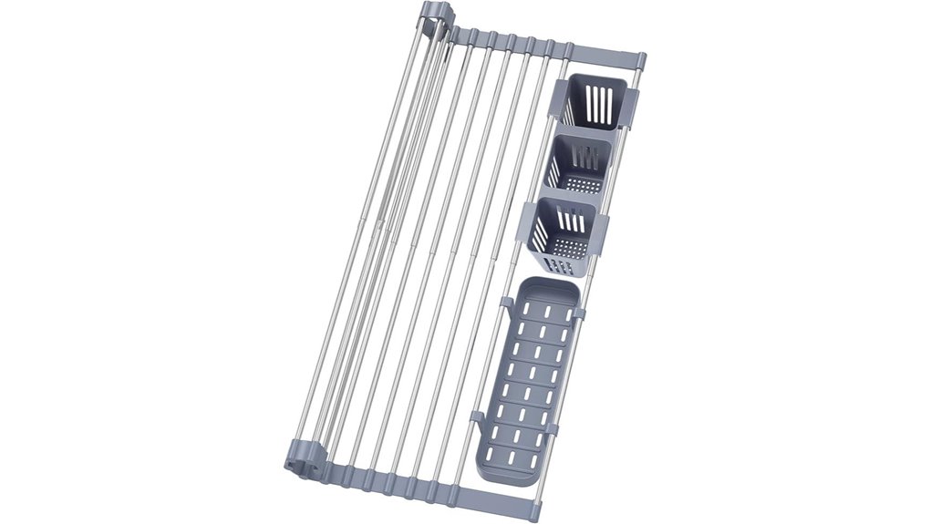Over-sink drying rack (roll-up) the Ultimate Counter Saver 11 expandable 22 8 inch dual basket rack