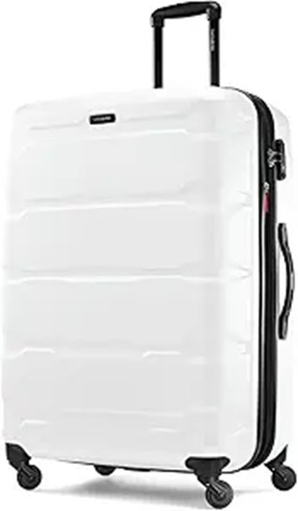 Checked Luggage with Strong Corner Bumpers for Max Protection 8 expandable 28 white samsonite