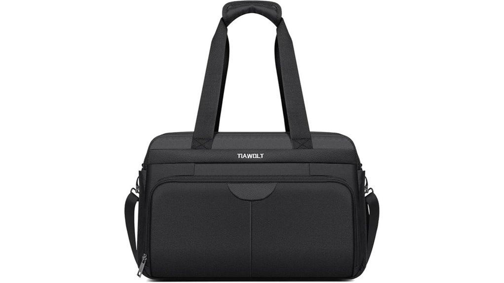 expandable black duffel tote