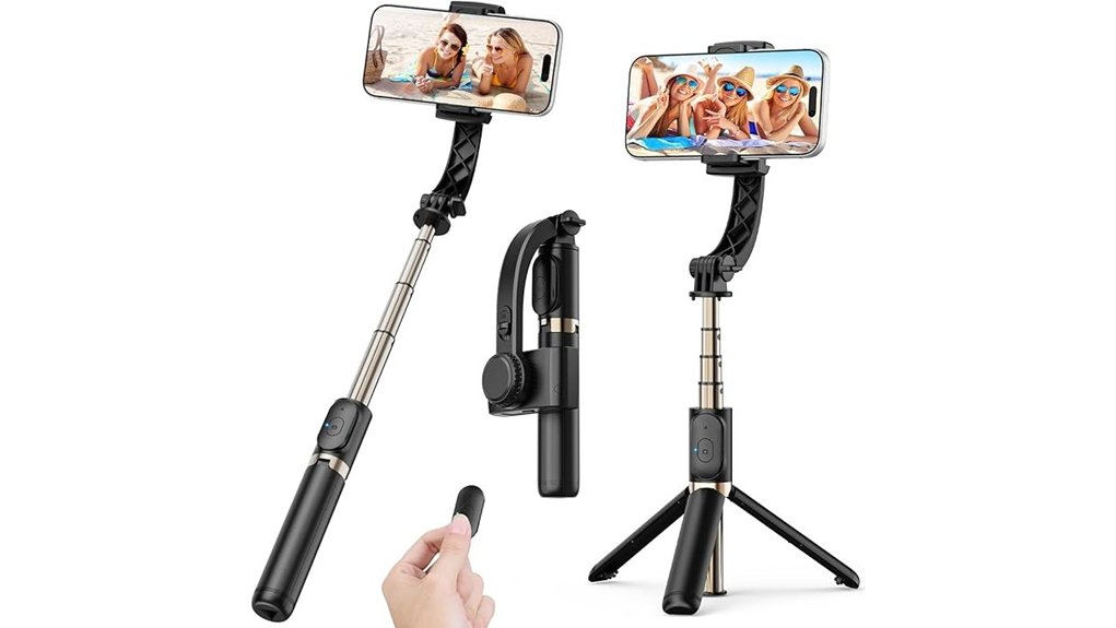 extendable aluminum selfie tripod