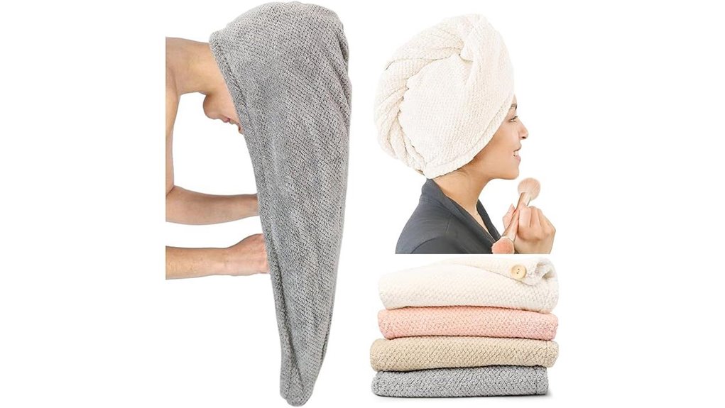 Microfiber Hair Towels (Quick Dry Turbans) That Save Hours 11 extra large 4 pack microfiberwrap