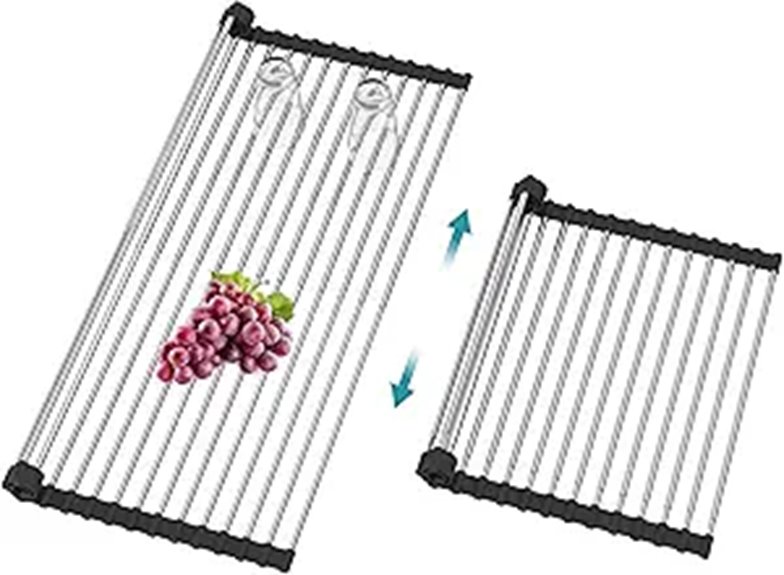 Over-sink drying rack (roll-up) the Ultimate Counter Saver 12 extra large black dishrack
