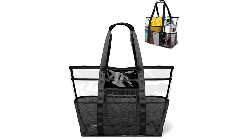 extra large clear waterproof mesh tote
