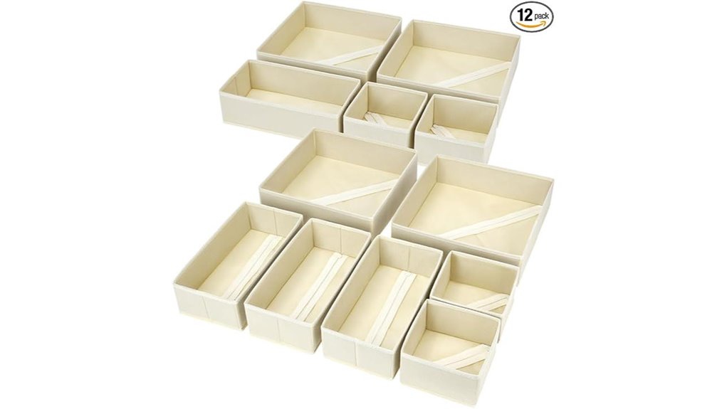 Packing Organizers: Drawer-Style Cubes for Underwear & Socks 8 fabric 12 pack drawer organizers