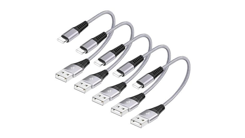 Short Charging Cables for Airports (No Cable Sprawl) On-the-Go 7 fast 5 pack usb a c 60w