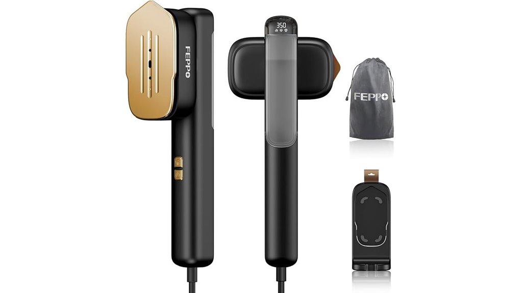 Best Mini Garment Steamers for Travel: Folding Handles 13 feppo portable 2 in 1 steamer