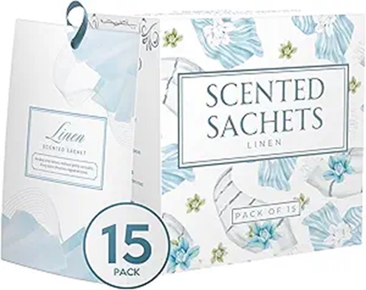 Odor-eliminating laundry sachets for suitcases Keep Bags Fresh 2 fifteen scented drawer sachets