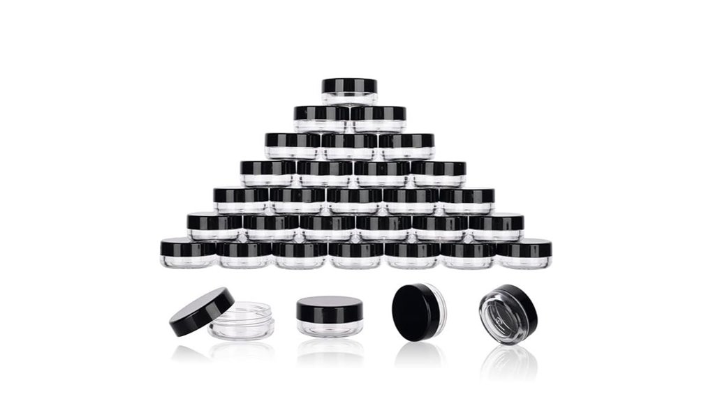 fifty mini sample jars