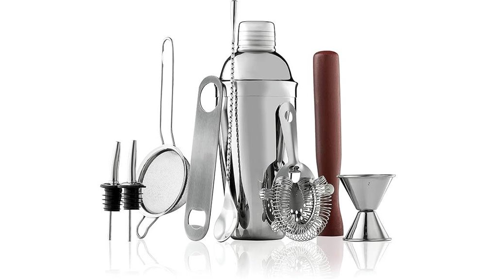 Must-Have Cocktail shaker set for Home Mixologists 13 finedine 10 piece travel shaker