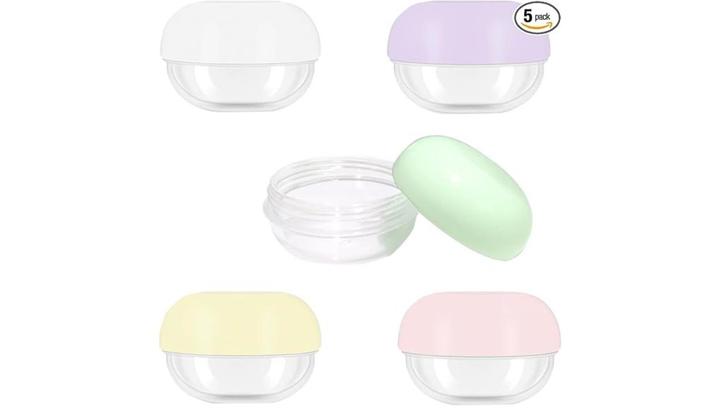 five 10ml travel containers