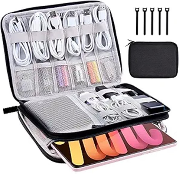 Top Cable Organizer With Integrated Power Bank Slot Saves Space 9 five cable tied travel organizer
