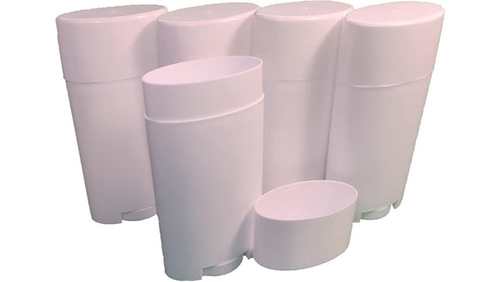 five empty 2 5oz containers