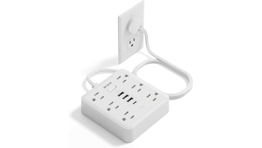 Compact Surge Protectors (Hotel‑Safe) for Traveling Devices 10 five foot six outlet four usb strip