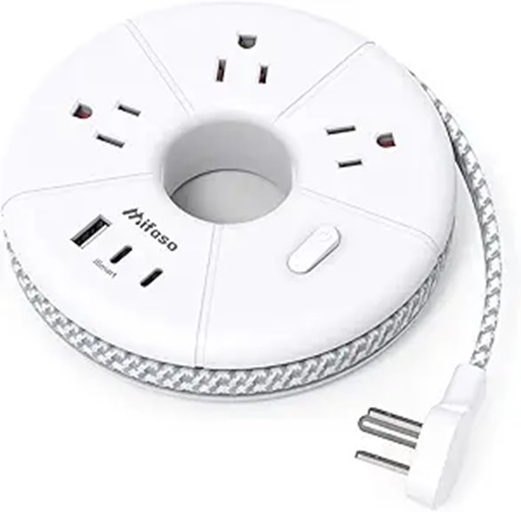 Essential Flat-Plug Power Strips for Travelers 11 five foot usb c strip threeac threeusb