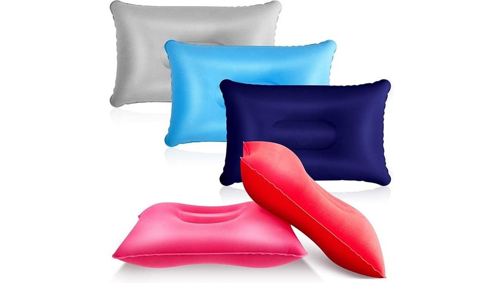 five inflatable travel pillows