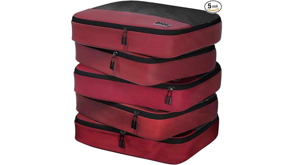 five large luggage cubes