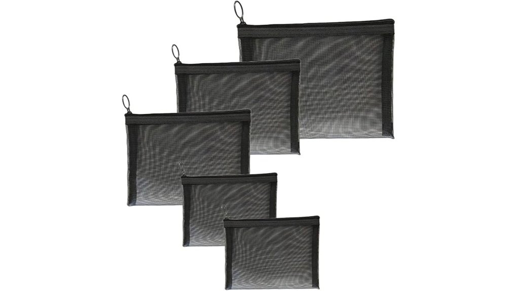 Best Travel Pouches for Tiny Treasures: Zip or Drawstring 8 five pack mesh makeup organizer