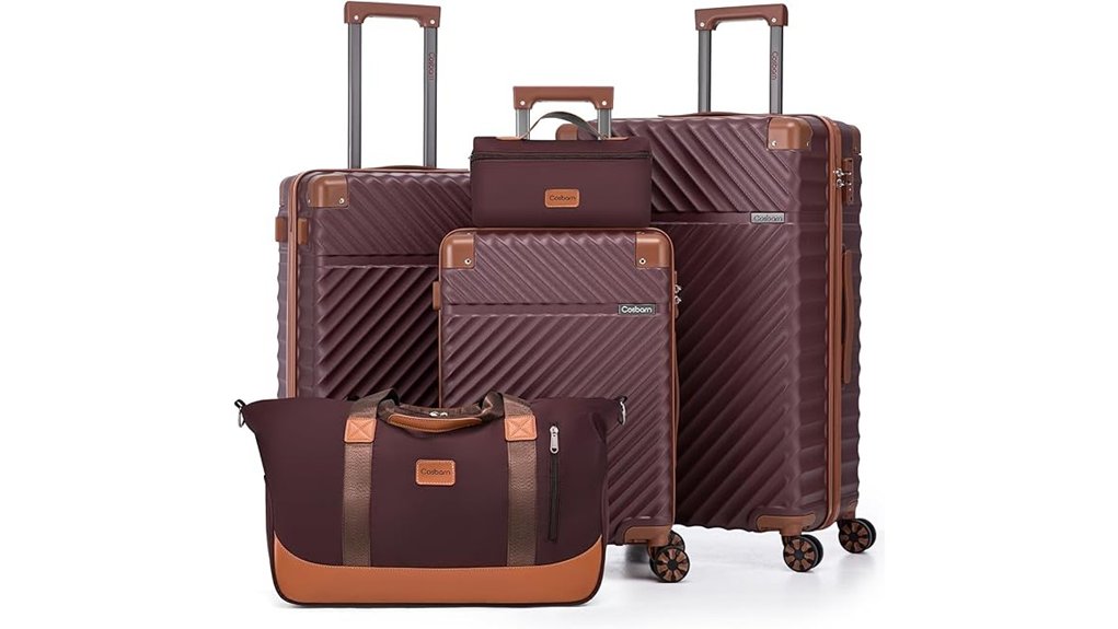 five piece burgundy spinner set