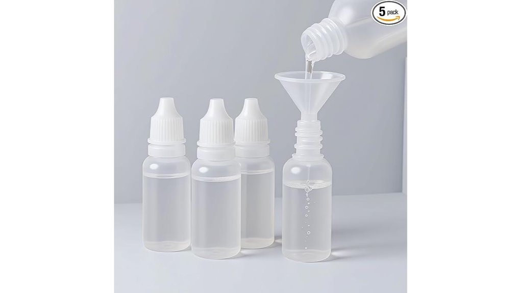 five small white dropper