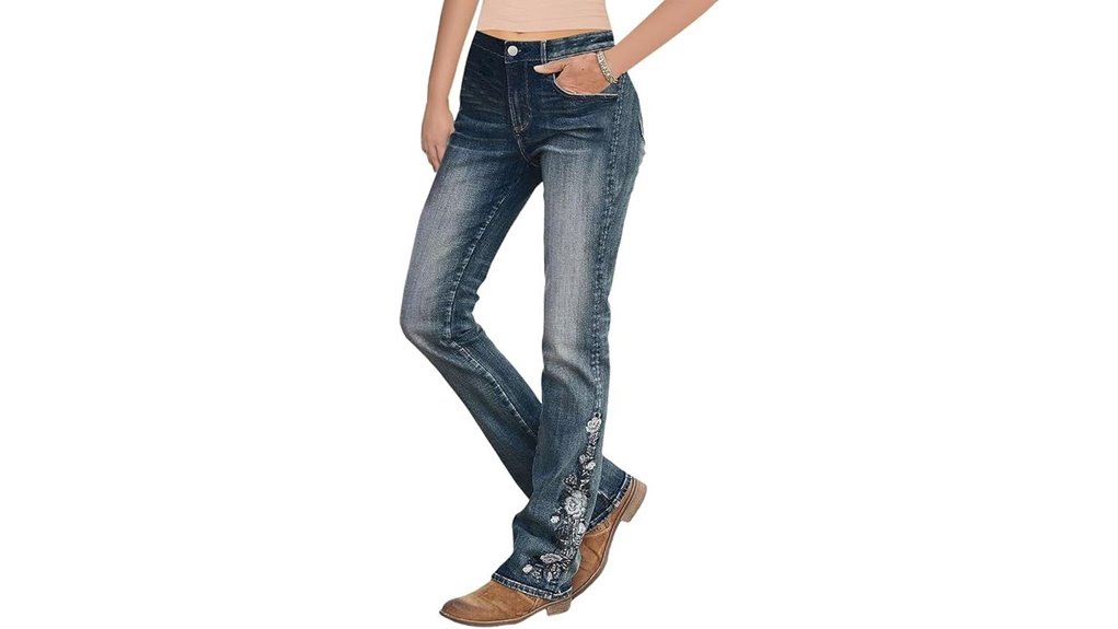 Travel-Friendly Jeans With Stretch Keep You Comfortable All-Day 12 flamingals bootcut floral jeans