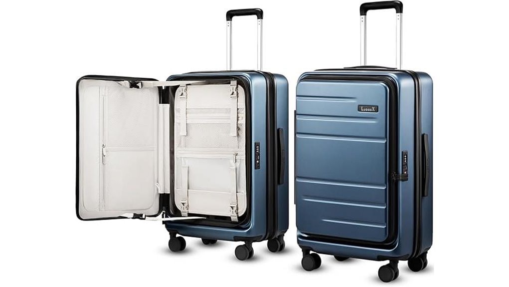 Checked Luggage with Strong Corner Bumpers for Max Protection 7 flo5 24 inch blue tsa