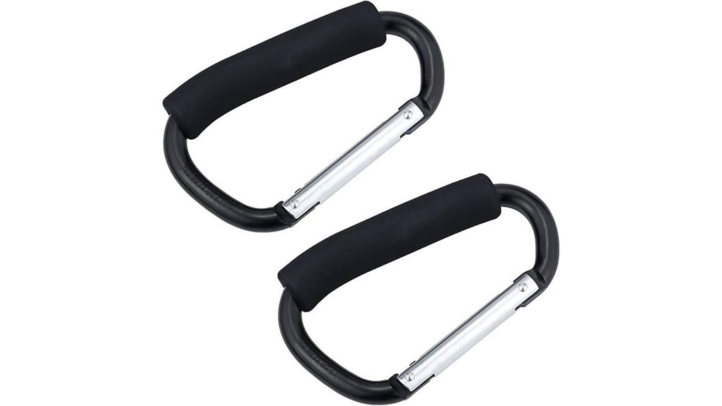 Best Carabiner grocery bag handle hook for Easy Shopping 4 foamgrip grocery hook set