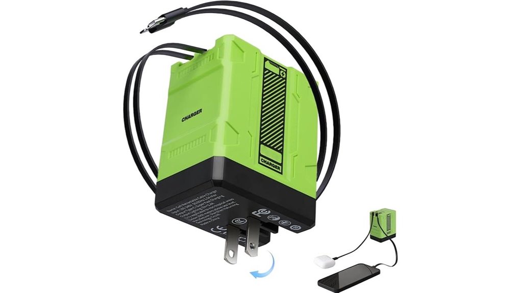 Best GaN Chargers With Retractable Plug (Compact) For Travel 15 foldable 120w green gan