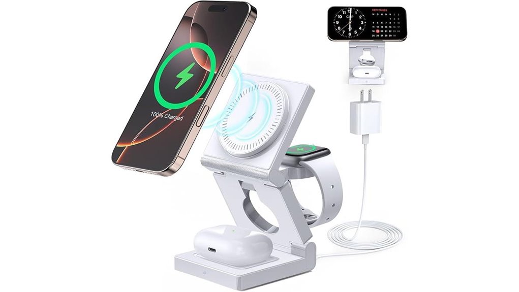 Foldable Multi-Device Charging Stations: Power Anywhere 8 foldable 18w 3 in 1 charger