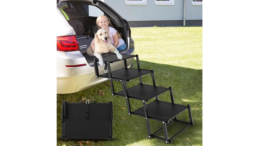 Foldable Pet Ramps for Car Travel Keep Your Furry Friend Safe 15 foldable 250lb dog stairs