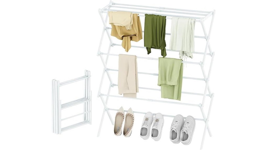 foldable 3 tier white rack