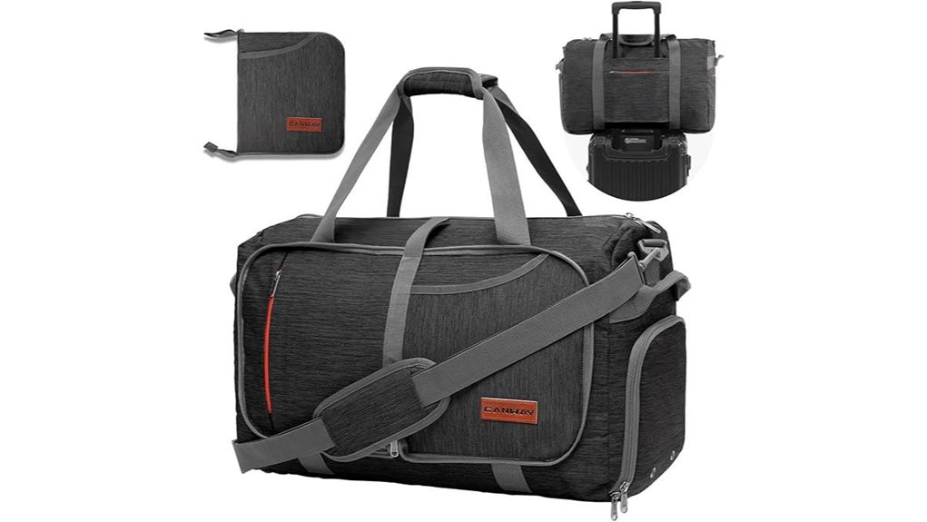 Best Foldable Travel Duffels With End Shoe Pockets 7 foldable 40l airline approved duffle