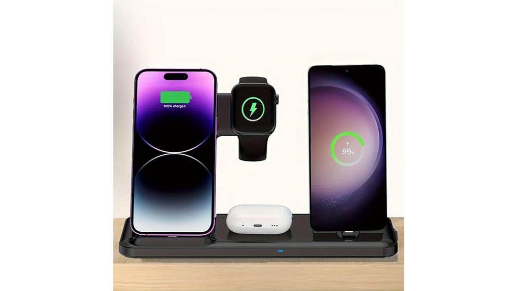 Foldable Multi-Device Charging Stations: Power Anywhere 11 foldable 4 in 1 iphone charger