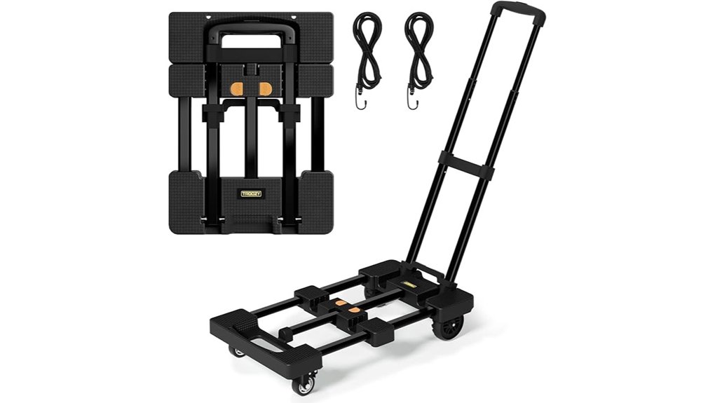 Best Fold-Flat Collapsible Luggage Carts for Heavy Bags 2 foldable 500lb handtruck 4w