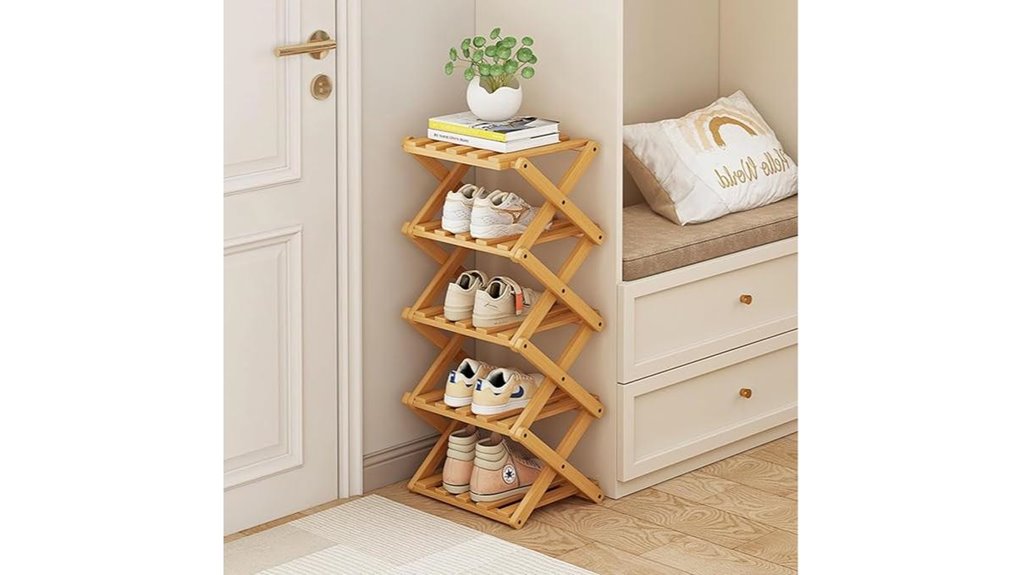 Foldable Shoe Racks for Long Stays (Air-Out Shoes) - Fresh Feet 8 foldable 5 layer bamboo organizer