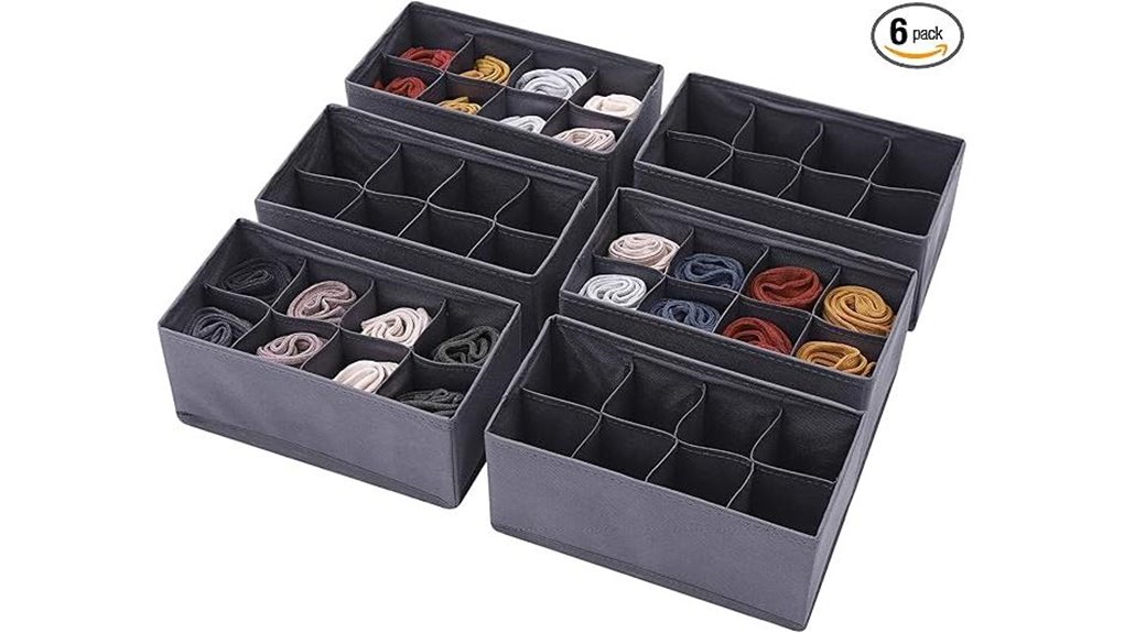Packing Organizers: Drawer-Style Cubes for Underwear & Socks 7 foldable 6 pack storage baskets
