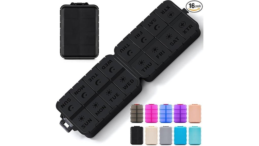 Top Vitamin and Supplement Travel Cases for Weekly, Slim Use 8 foldable 7 day pill box