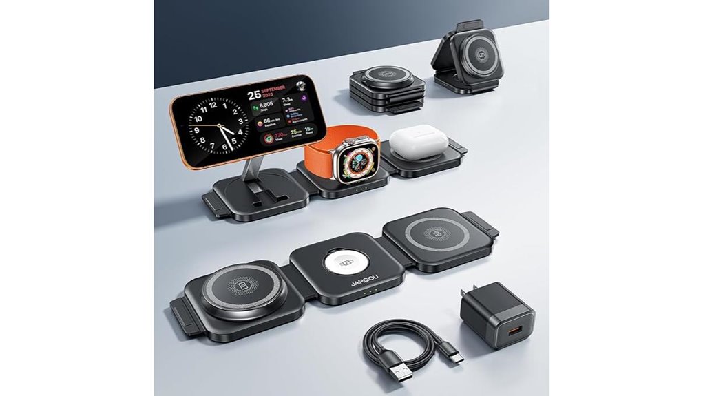 Foldable Multi-Device Charging Stations: Power Anywhere 1 foldable apple 3 in 1 charger