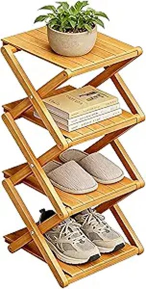Foldable Shoe Racks for Long Stays (Air-Out Shoes) - Fresh Feet 12 foldable bamboo 4 tier rack