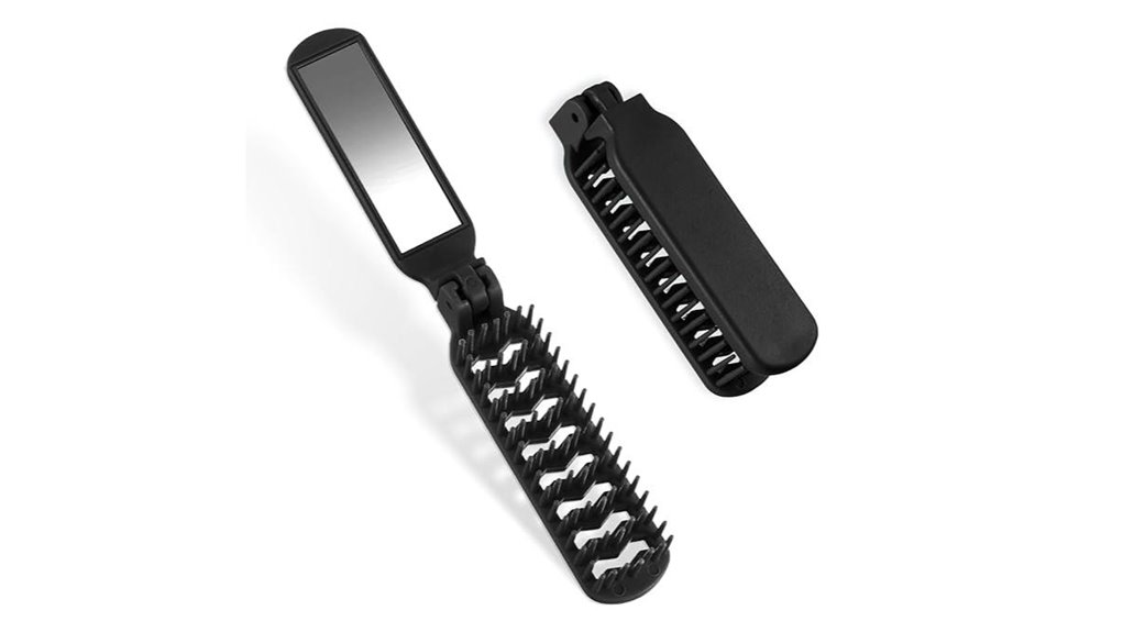 Best Foldable Travel Hairbrush (Vented) to Tame Your Locks 1 foldable brush with mirror