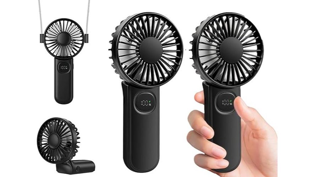 foldable digital neck fans