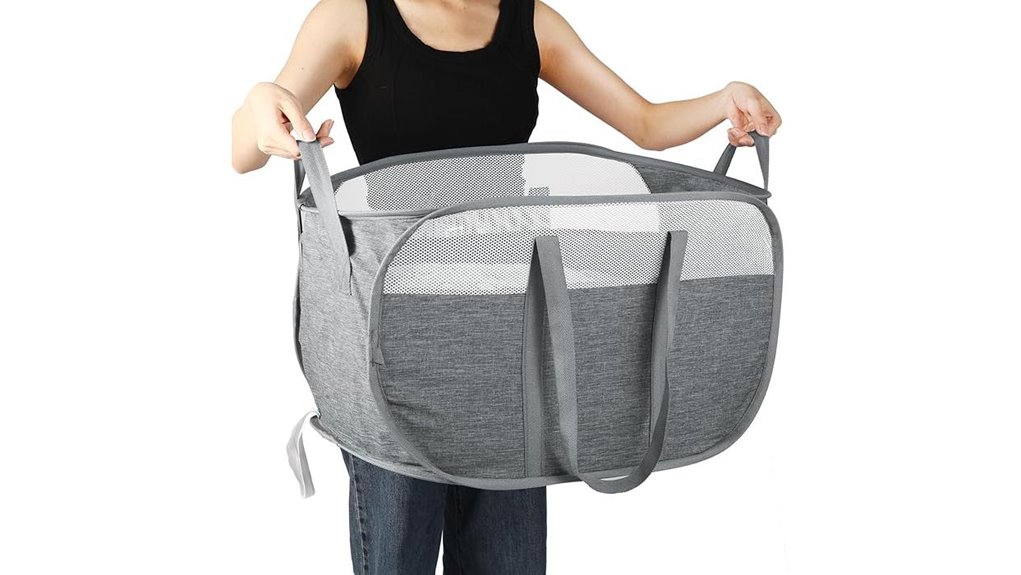 Packable Laundry Hampers for Long Stays (Pop-up Options) 4 foldable dual handle tear proof hamper