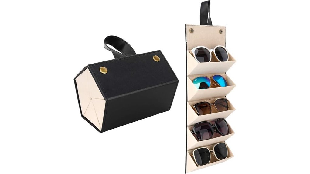 foldable five slot leather organizer