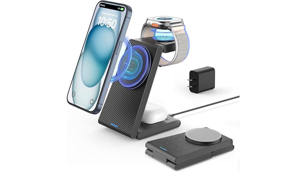 foldable magnetic 3 in 1 charger