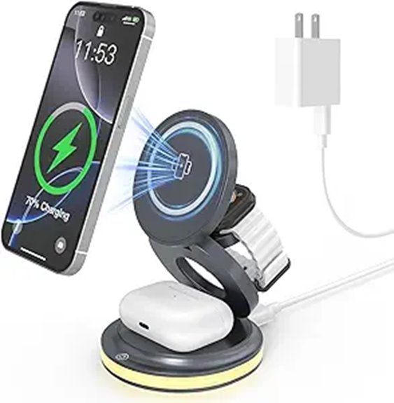 foldable magnetic charger nightlight