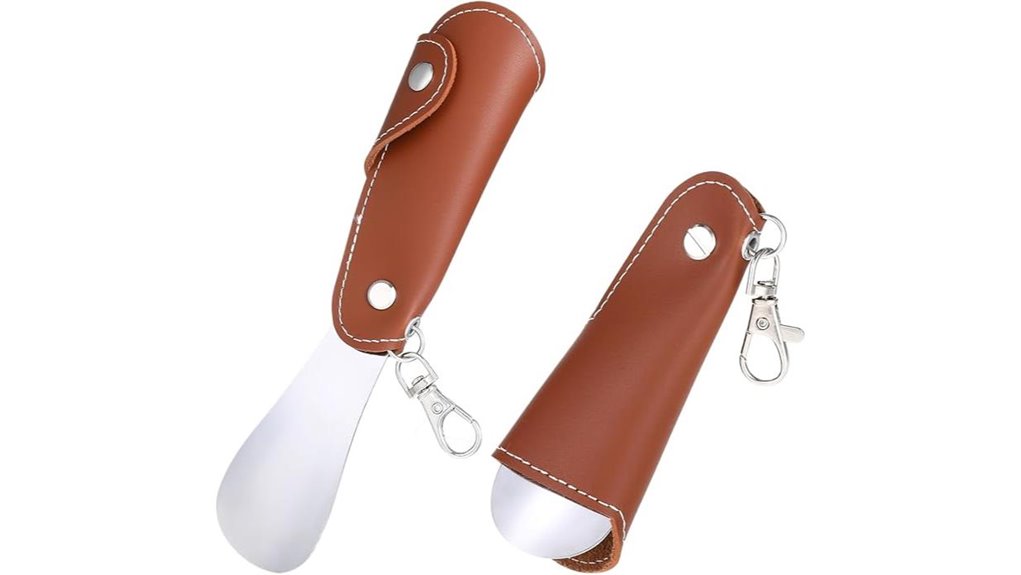 Collapsible, Sturdy Travel Shoe Horns for Comfortable Steps 10 foldable metal shoehorn keychain