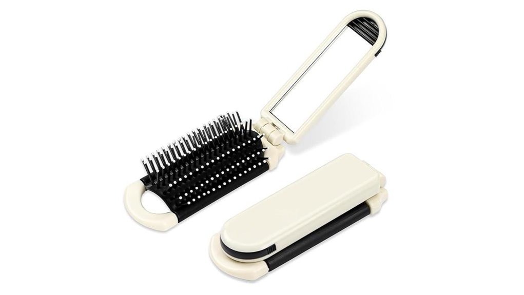 Best Foldable Travel Hair Brushes with Mirrors for On-the-Go 9 foldable mirror massage comb