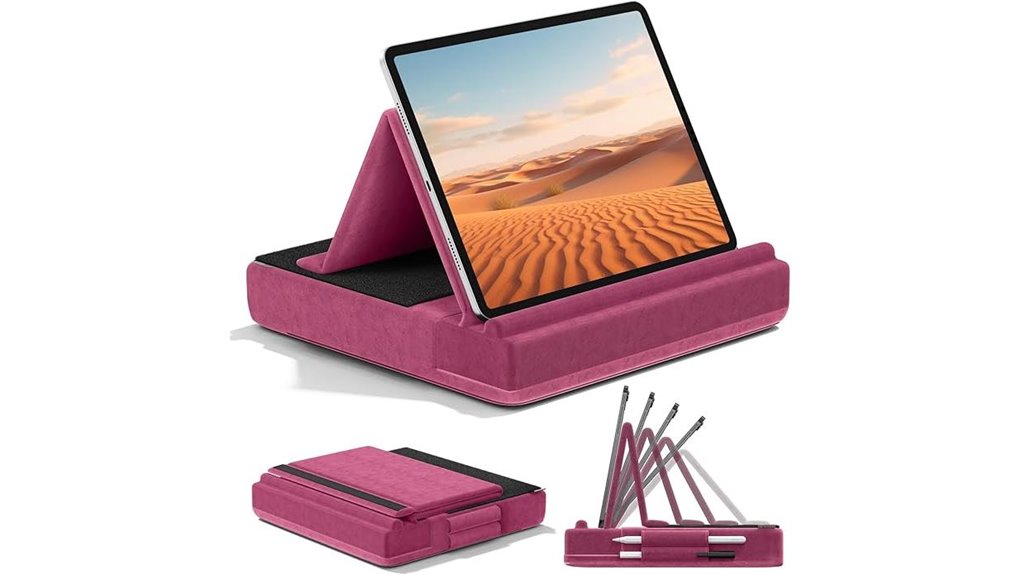 Foldable Tablet Stand (Tray-Table Friendly) for Work & Travel 9 foldable multi angle tablet stand