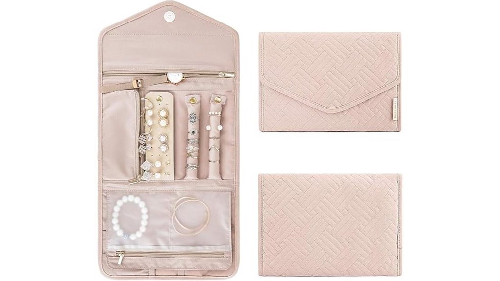 foldable pink jewelry organizer
